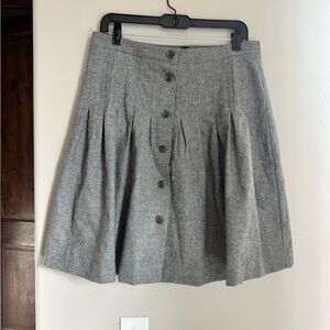 GAP Gray Wool Pleated Mini Skirt Preppy Academia Coquette Office Chic Academia